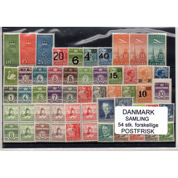 Danmark Samling - 54 Stk. forskellige - Postfrisk