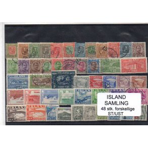 Island Samling - 48 forskellige Stemplet/Ustemplet