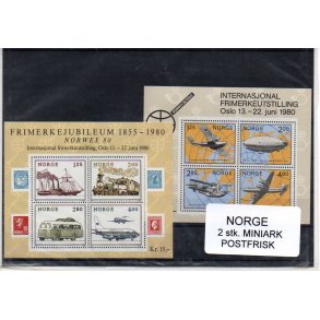Norge - 2 stk. Miniark AFA 816 - 828 - Postfrisk