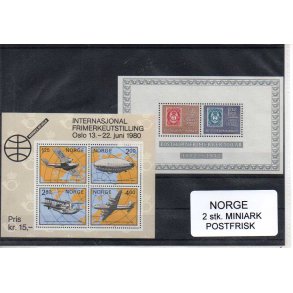Norge - 2 stk. Miniark AFA 816 - 652 - Postfrisk