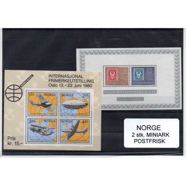 Norge - 2 stk. Miniark AFA 816 - 652 - Postfrisk