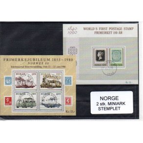 Norge - 2 stk. Miniark 828 - 1042-43 - Stemplet