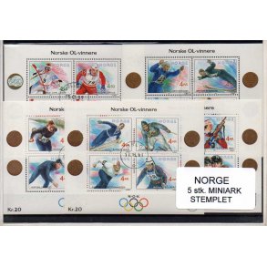 Norge - 5 stk. Miniark Ol- vinnere - Stemplet