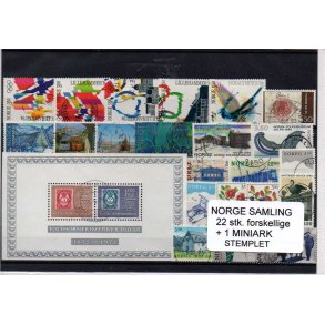 Norge Samling - 22 Stk. forskellige + 1 Miniark - Stemplet