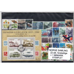 Norge Samling - 22 Stk. forskellige + 1 Miniark - Stemplet