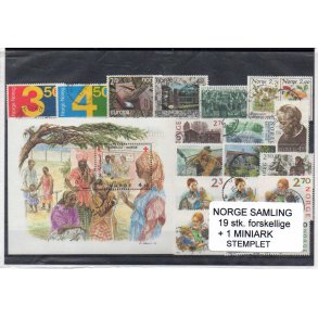 Norge Samling - 19 Stk. forskellige + 1 Miniark - Stemplet
