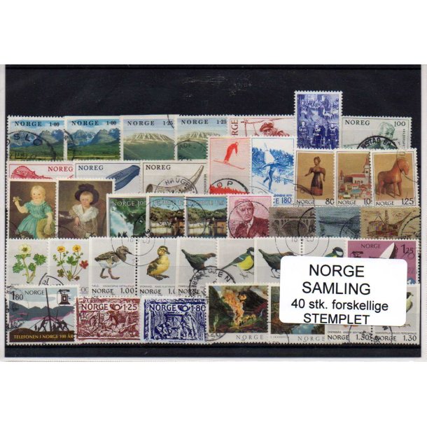 Norge Samling - 40 Stk. forskellige - Stemplet