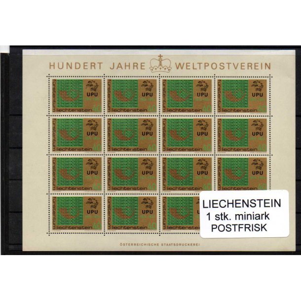 Lichtenstein - 1 Miniark AFA 604-605 . Postfrisk