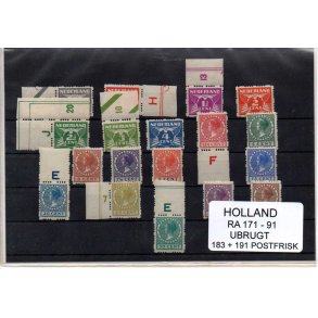 Holland - AFA -RA 171 - 91 Ubrugt -183+191 Postfrisk