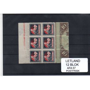 Letland - 12 Blok AFA 57 Postfrisk