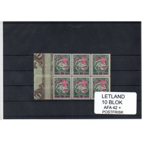 Letland - 10 Blok AFA 42+ Postfrisk