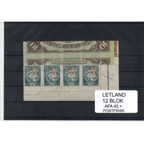 Letland - 12 Blok AFA 43+ Postfrisk