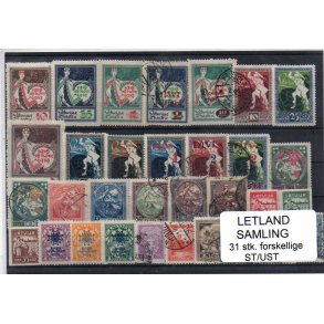 Letland Samling - 31 Stk. Stemplet / Ustemplet