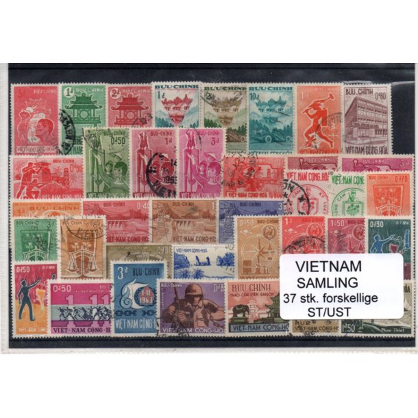 Viet-Nam Samling - 37 forskellige Stemplet/Ustemplet