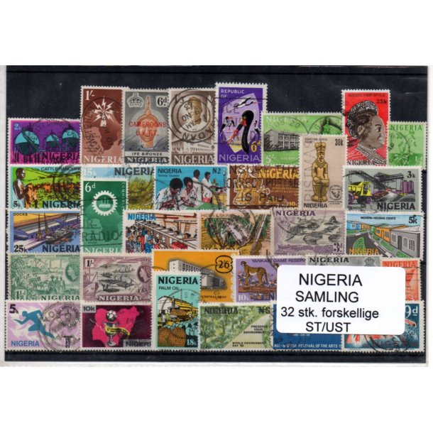 Nigeria Samling - 32 Stk. Stenplet/Ustemplet.