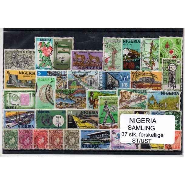 Nigeria Samling - 37 Stk. Stenplet/Ustemplet.