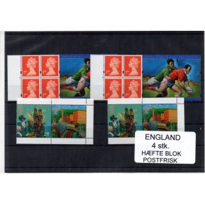 England - 4 Stk. Hfteblok - Postfrisk