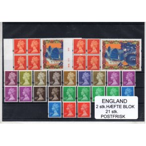 England - 2 Stk. Hfteblok + 21 Stk. Postfrisk