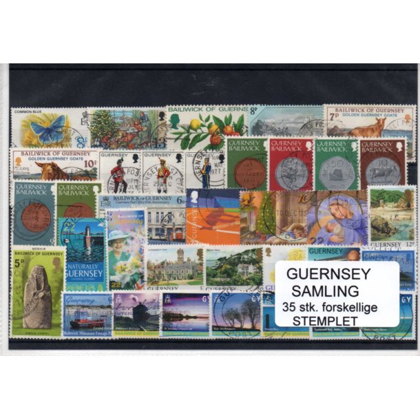 Guernsey Samling - 35 Stk forskellige Stemplet/ustemplet