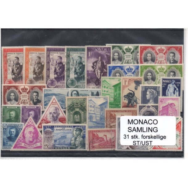 Monaco - Samling - 31 stk. Stemplet/Ustemplet
