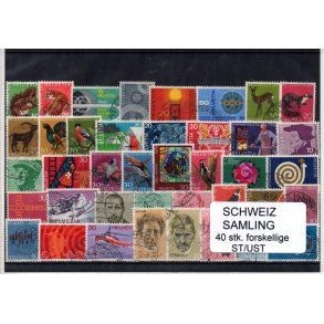 Schweiz Samling - 40 stk stemplet/Ustemplet