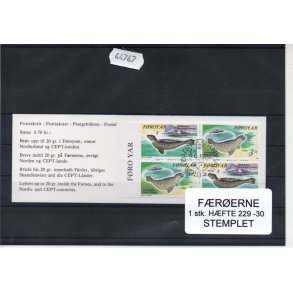 F&aelig;r&oslash;erne - 1 Stk. H&aelig;fte 229 -30 - Stemplet