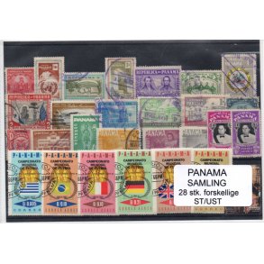 Panama Samling - 28 Stk. forskellige Stemplet/Ustemplet