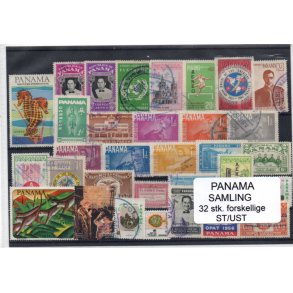 Panama Samling - 32 Stk. forskellige Stemplet/Ustemplet