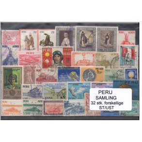 Peru Samling - 32 Stk. forskellige Stemplet/Ustemplet