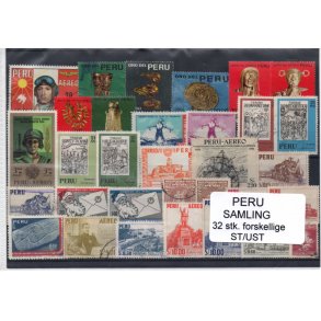Peru Samling - 32 Stk. forskellige Stemplet/Ustemplet