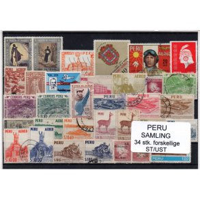 Peru Samling - 32 Stk. forskellige Stemplet/Ustemplet