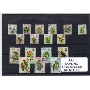 Fiji Samling - 17 Stk. forskellige Stemplet