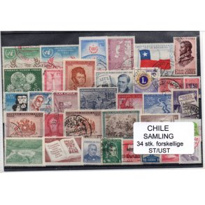 Chile Samling 34 Stk. Stemplet/Ustemplet