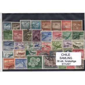 Chile Samling 38 Stk. Stemplet/Ustemplet