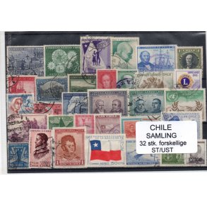 Chile Samling 32 Stk. Stemplet/Ustemplet