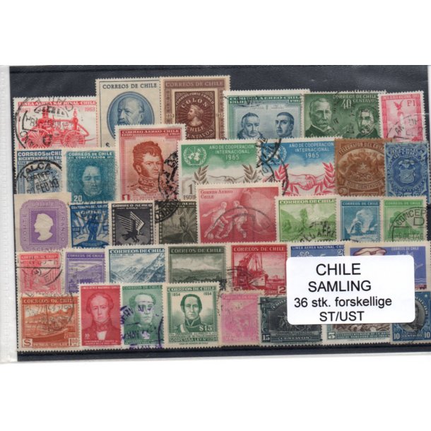 Chile Samling 36 Stk. Stemplet/Ustemplet