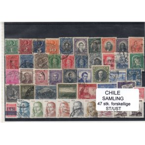 Chile Samling 47 Stk. Stemplet/Ustemplet