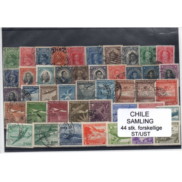 Chile Samling 44 Stk. Stemplet/Ustemplet