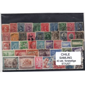 Chile Samling 43 Stk. Stemplet/Ustemplet