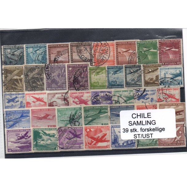 Chile Samling 39 Stk. Stemplet/Ustemplet