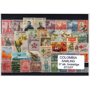 Colombia Samling - 37 Stk. forskellige Stemplet/Ustemplet