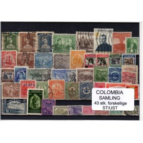 Colombia Samling - 43 Stk. forskellige Stemplet/Ustemplet