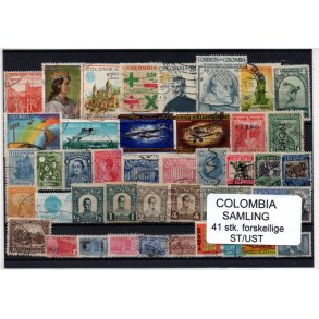 Colombia Samling - 41 Stk. forskellige Stemplet/Ustemplet