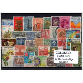 Colombia Samling - 37 Stk. forskellige Stemplet/Ustemplet