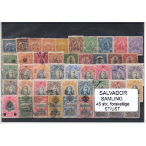 El Salvador Samling. 45 Stk.forskellige Stemplet/Ustemplet