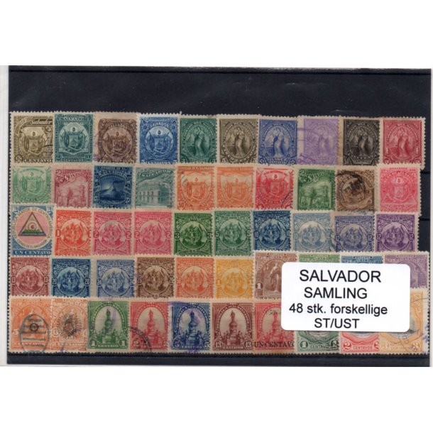 El Salvador Samling. 48 Stk.forskellige Stemplet/Ustemplet