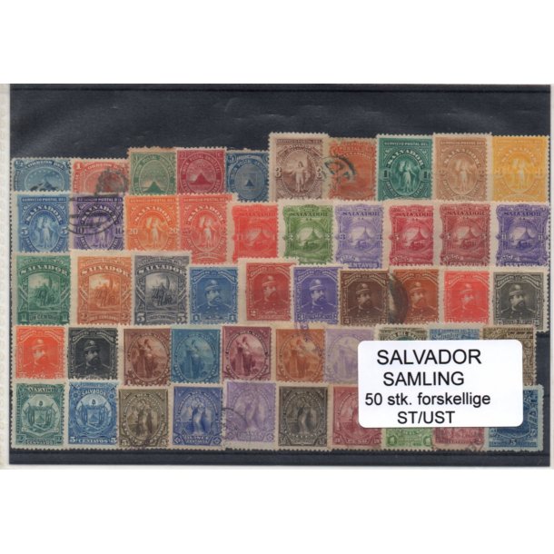 El Salvador Samling. 50 Stk.forskellige Stemplet/Ustemplet
