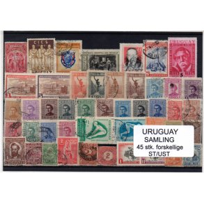 Uruguay Samling - 45 Stk. forskellige Stemplet/Ustemplet