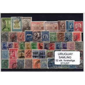 Uruguay Samling - 52 Stk. forskellige Stemplet/Ustemplet