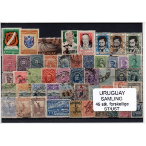 Uruguay Samling - 49 Stk. forskellige Stemplet/Ustemplet